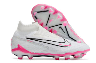Nike Phantom GX Elite DF FG High-Tops Soccer Cleats - White/Black/Pink