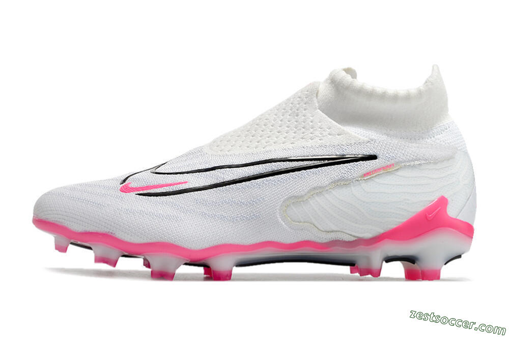 Nike Phantom GX Elite DF FG High-Tops Soccer Cleats - White/Black/Pink 2