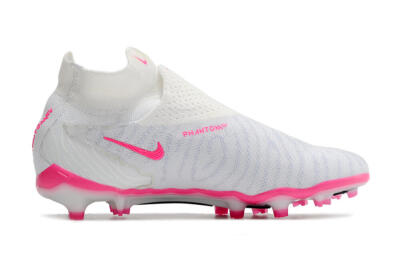 Nike Phantom GX Elite DF FG High-Tops Soccer Cleats - White/Black/Pink