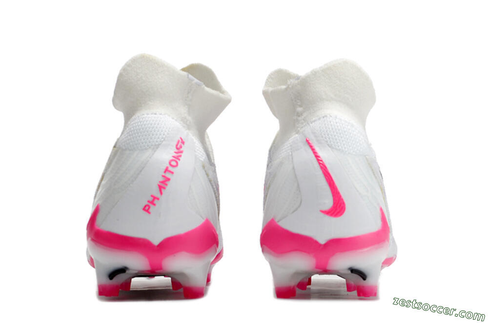 Nike Phantom GX Elite DF FG High-Tops Soccer Cleats - White/Black/Pink 6