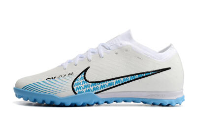 Nike Air Zoom Mercurial Vapor 15 Elite TF Low-Tops Soccer Shoes - White/Blue/Black