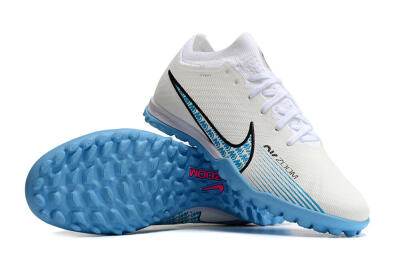 Nike Air Zoom Mercurial Vapor 15 Elite TF Low-Tops Soccer Shoes - White/Blue/Black