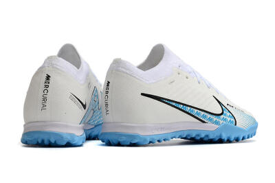 Nike Air Zoom Mercurial Vapor 15 Elite TF Low-Tops Soccer Shoes - White/Blue/Black