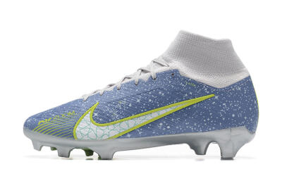Nike Air Zoom Mercurial Superfly 9 Elite FG High-Tops Soccer Cleats - Blue/White/Green