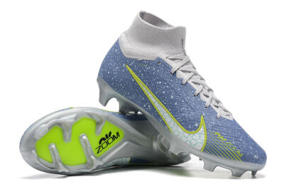 Nike Air Zoom Mercurial Superfly 9 Elite FG High-Tops Soccer Cleats - Blue/White/Green