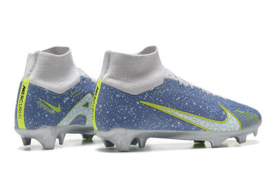 Nike Air Zoom Mercurial Superfly 9 Elite FG High-Tops Soccer Cleats - Blue/White/Green