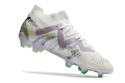 Puma Future Ultimate FG Low-Tops Soccer Cleats - White/Grey/Blue