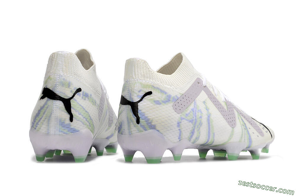 Puma Future Ultimate FG Low-Tops Soccer Cleats - White/Grey/Blue 6