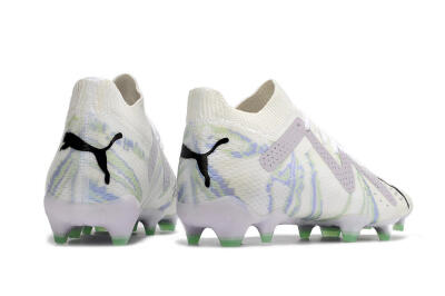 Puma Future Ultimate FG Low-Tops Soccer Cleats - White/Grey/Blue