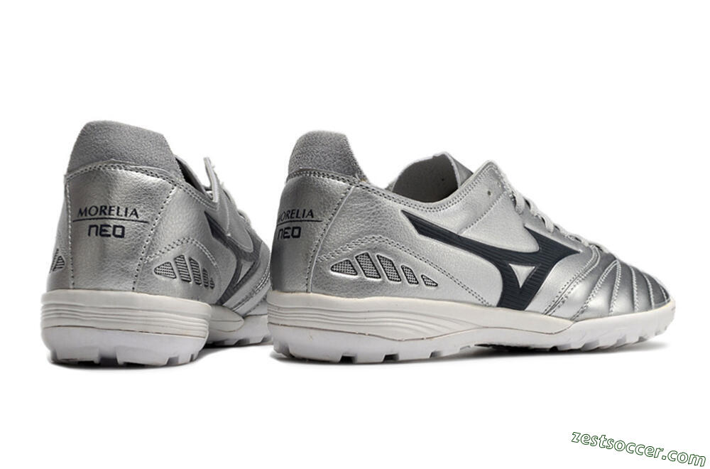 Mizuno Morelia Neo 3 Pro TF Low-Tops Soccer Shoes - Silver/Black 9