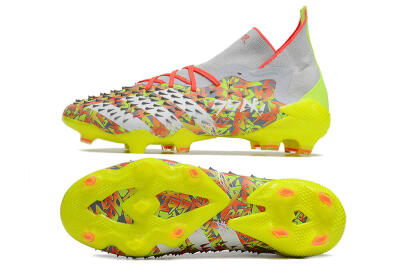 Adidas Predator Freak.1 FG High-Tops Soccer Cleats - Grey/Yellow/Orange