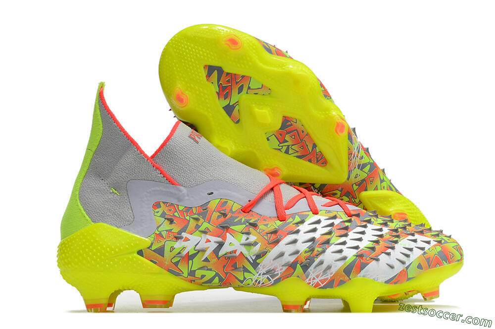 Adidas Predator Freak.1 FG High-Tops Soccer Cleats - Grey/Yellow/Orange 0