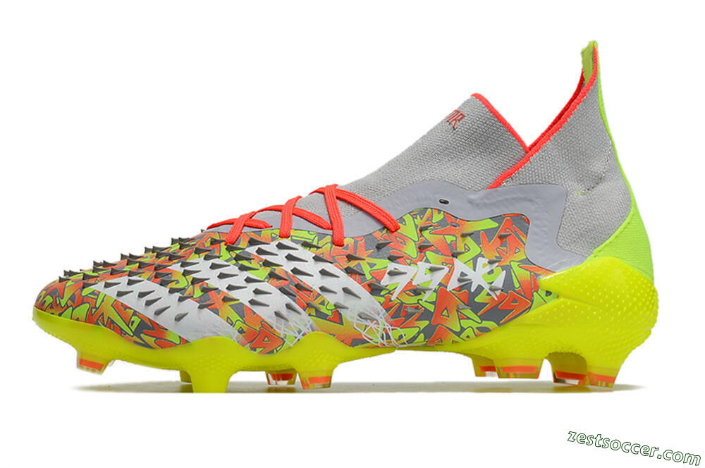 Adidas Predator Freak.1 FG High-Tops Soccer Cleats - Grey/Yellow/Orange 2