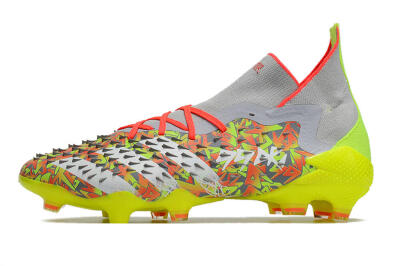 Adidas Predator Freak.1 FG High-Tops Soccer Cleats - Grey/Yellow/Orange