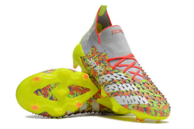 Adidas Predator Freak.1 FG High-Tops Soccer Cleats - Grey/Yellow/Orange