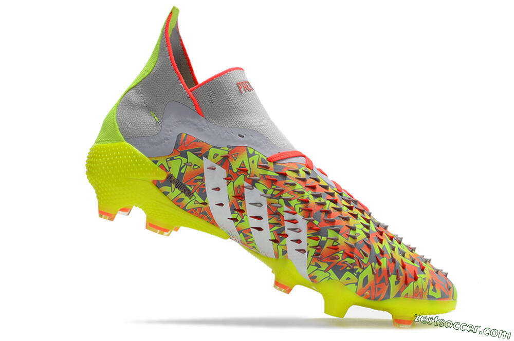 Adidas Predator Freak.1 FG High-Tops Soccer Cleats - Grey/Yellow/Orange 4