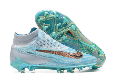 Nike Phantom GX Elite FG High-Tops Soccer Cleats - Blue/White/Brown/Black