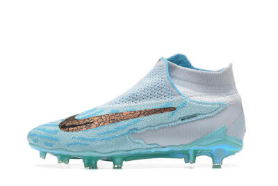 Nike Phantom GX Elite FG High-Tops Soccer Cleats - Blue/White/Brown/Black