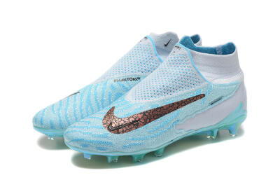 Nike Phantom GX Elite FG High-Tops Soccer Cleats - Blue/White/Brown/Black