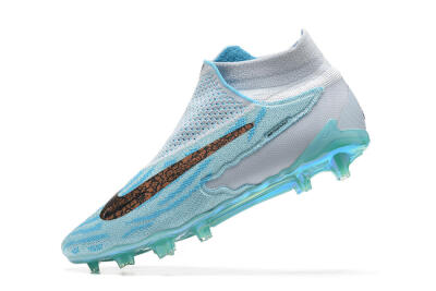 Nike Phantom GX Elite FG High-Tops Soccer Cleats - Blue/White/Brown/Black