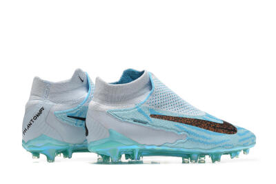 Nike Phantom GX Elite FG High-Tops Soccer Cleats - Blue/White/Brown/Black