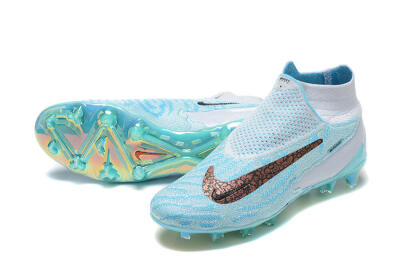 Nike Phantom GX Elite FG High-Tops Soccer Cleats - Blue/White/Brown/Black