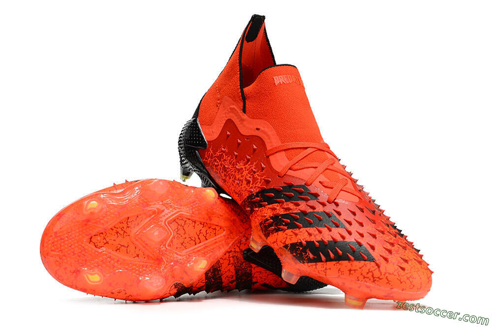 Adidas Predator Freak.1 FG High-Tops Soccer Cleats - Red/Black 3