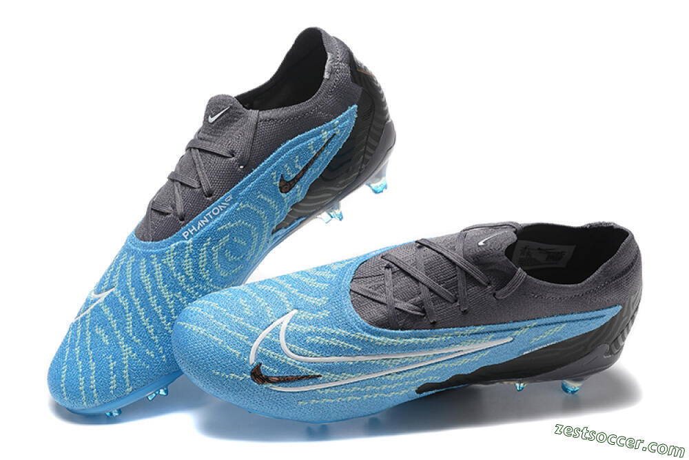Nike Phantom GX Elite FG Low-Tops Soccer Cleats - Blue/Grey/White 6