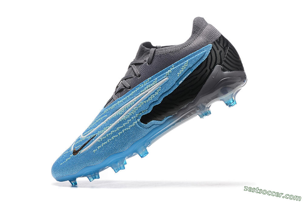 Nike Phantom GX Elite FG Low-Tops Soccer Cleats - Blue/Grey/White 8