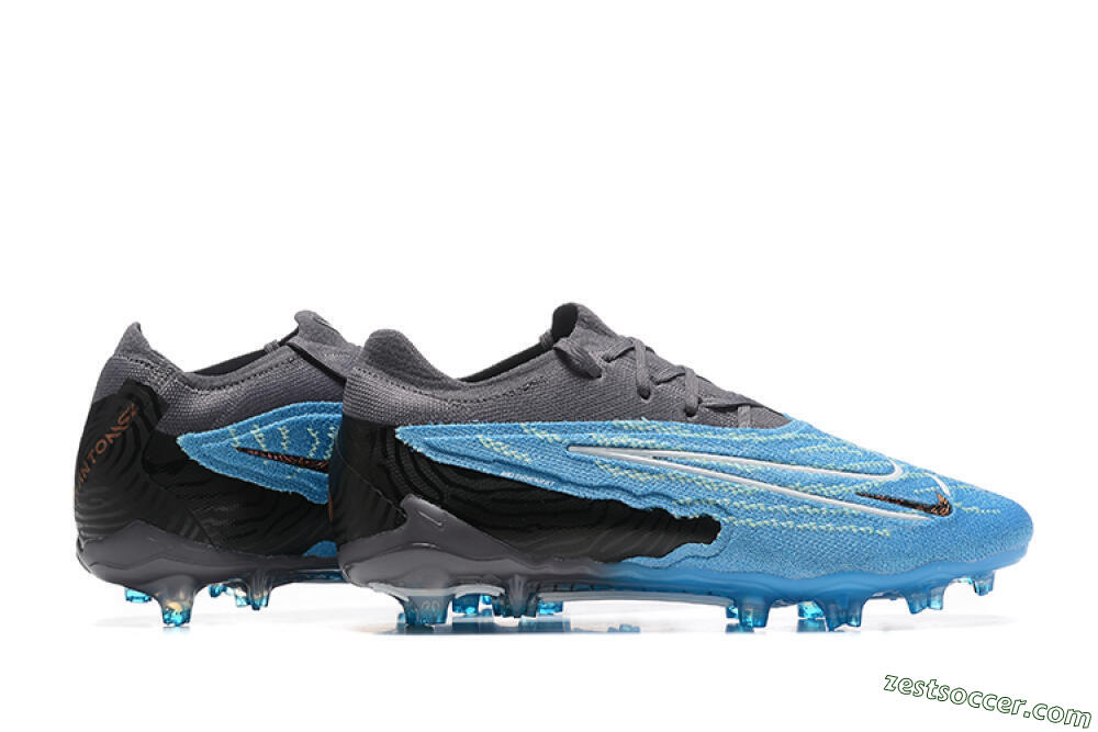 Nike Phantom GX Elite FG Low-Tops Soccer Cleats - Blue/Grey/White 9