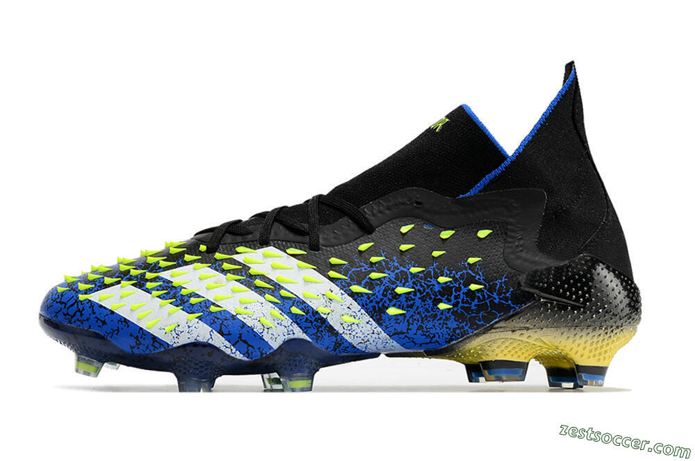 Adidas Predator Freak.1 FG High-Tops Soccer Cleats - Black/Blue/White 2
