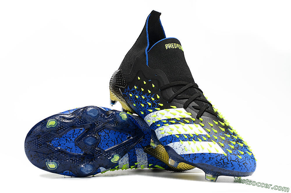 Adidas Predator Freak.1 FG High-Tops Soccer Cleats - Black/Blue/White 3