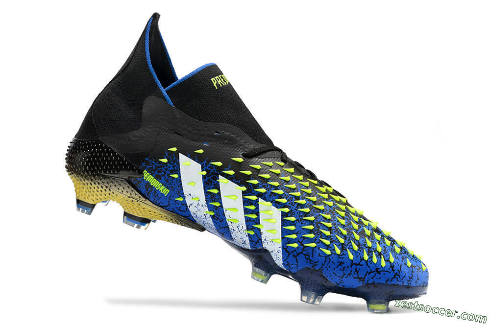 Adidas Predator Freak.1 FG High-Tops Soccer Cleats - Black/Blue/White 4