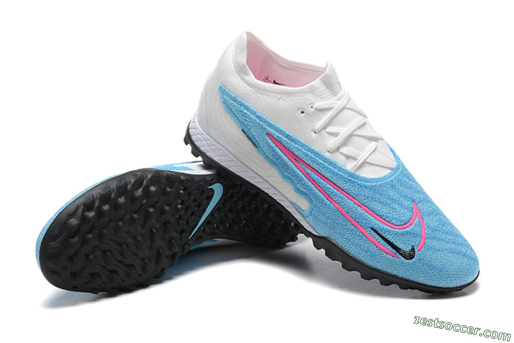 Nike Phantom GX Elite TF Low-Tops Soccer Shoes - Blue/White/Pink 4