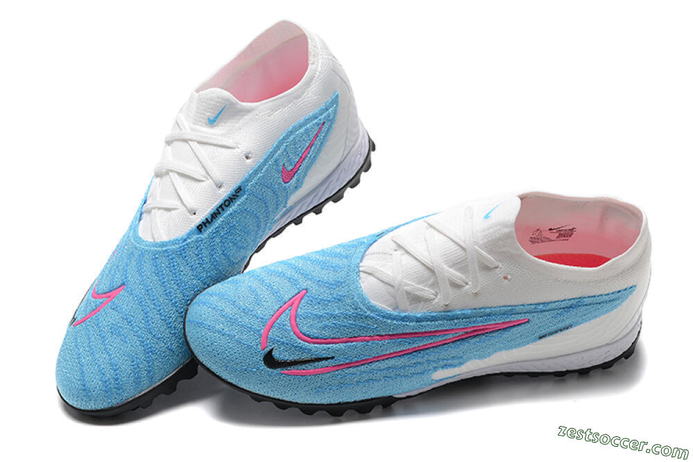 Nike Phantom GX Elite TF Low-Tops Soccer Shoes - Blue/White/Pink 6
