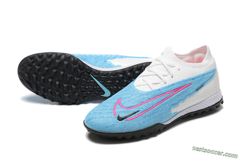 Nike Phantom GX Elite TF Low-Tops Soccer Shoes - Blue/White/Pink 3