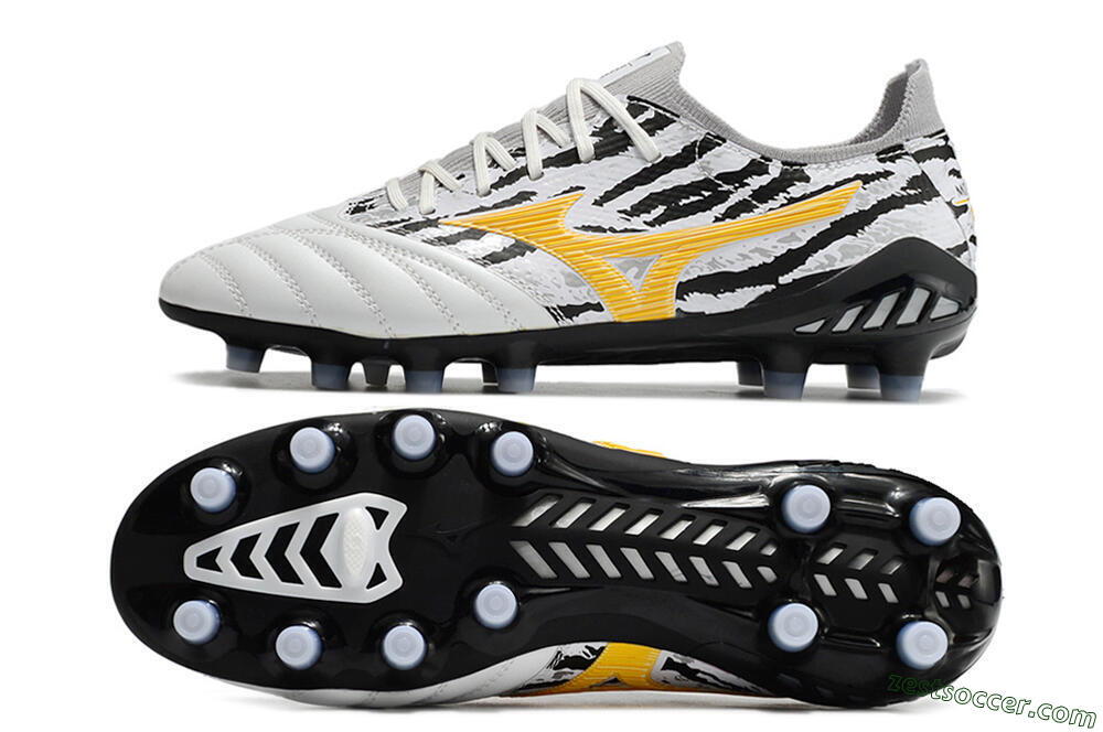 Mizuno Morelia Neo 3 Made in Japan FG Low-Tops Soccer Cleats - White/Black/Yellow 1