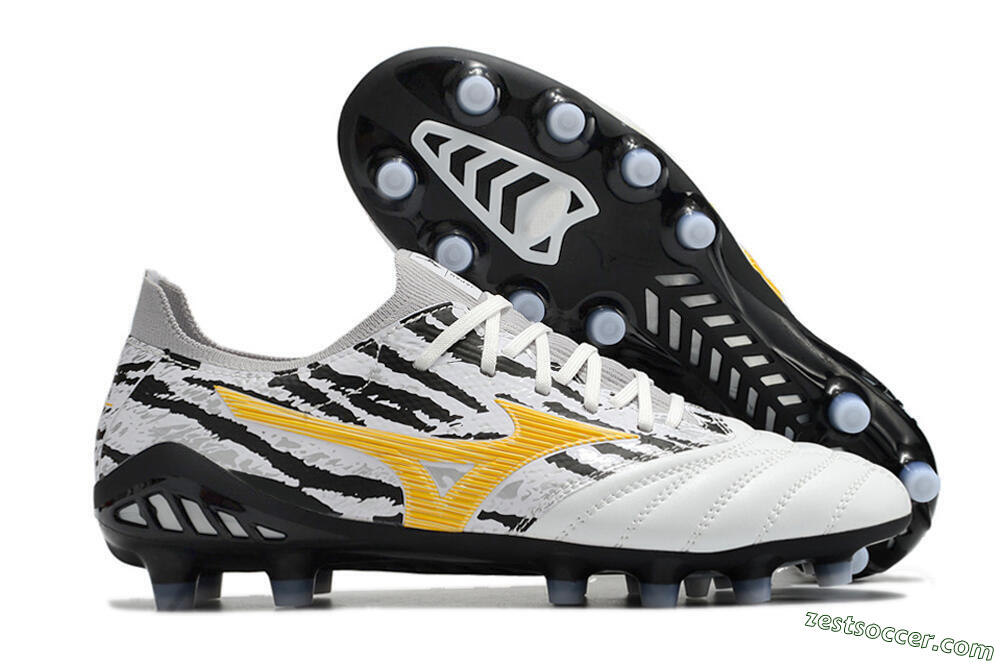 Mizuno Morelia Neo 3 Made in Japan FG Low-Tops Soccer Cleats - White/Black/Yellow 0