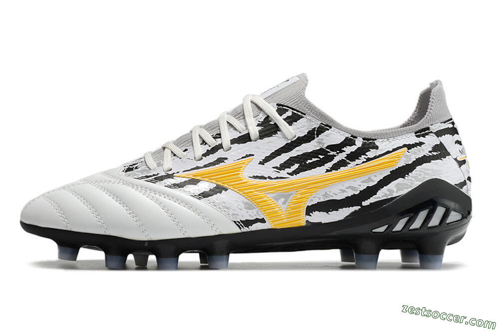 Mizuno Morelia Neo 3 Made in Japan FG Low-Tops Soccer Cleats - White/Black/Yellow 2
