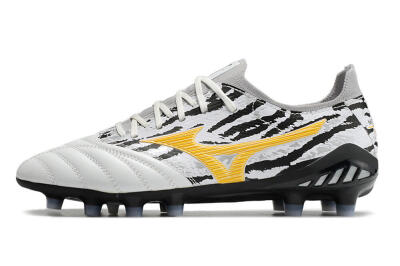 Mizuno Morelia Neo 3 Made in Japan FG Low-Tops Soccer Cleats - White/Black/Yellow
