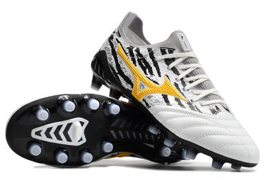Mizuno Morelia Neo 3 Made in Japan FG Low-Tops Soccer Cleats - White/Black/Yellow