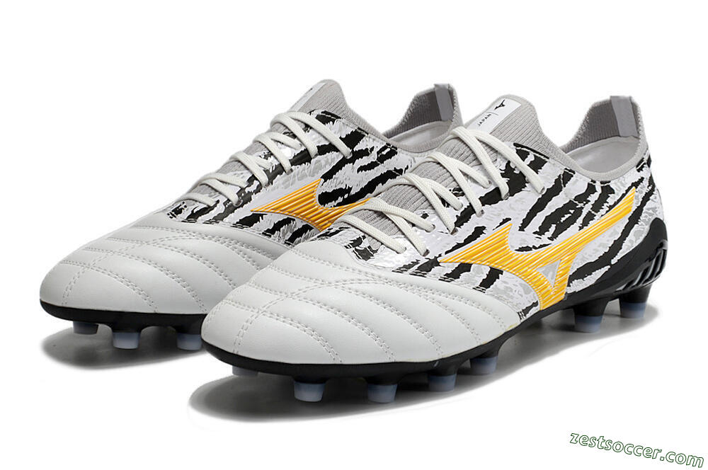 Mizuno Morelia Neo 3 Made in Japan FG Low-Tops Soccer Cleats - White/Black/Yellow 5