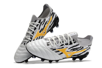 Mizuno Morelia Neo 3 Made in Japan FG Low-Tops Soccer Cleats - White/Black/Yellow