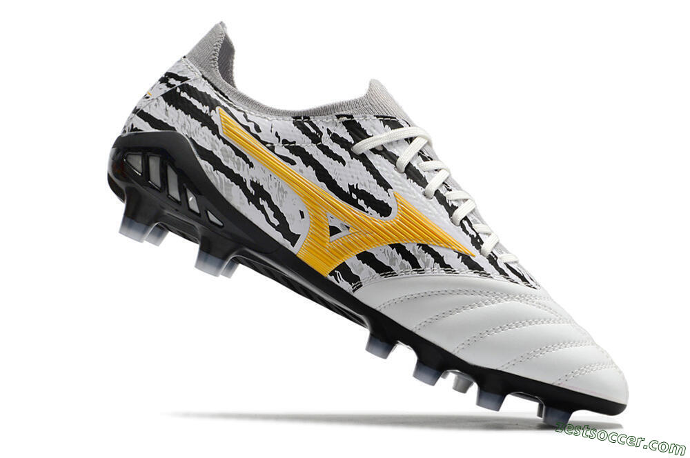 Mizuno Morelia Neo 3 Made in Japan FG Low-Tops Soccer Cleats - White/Black/Yellow 7
