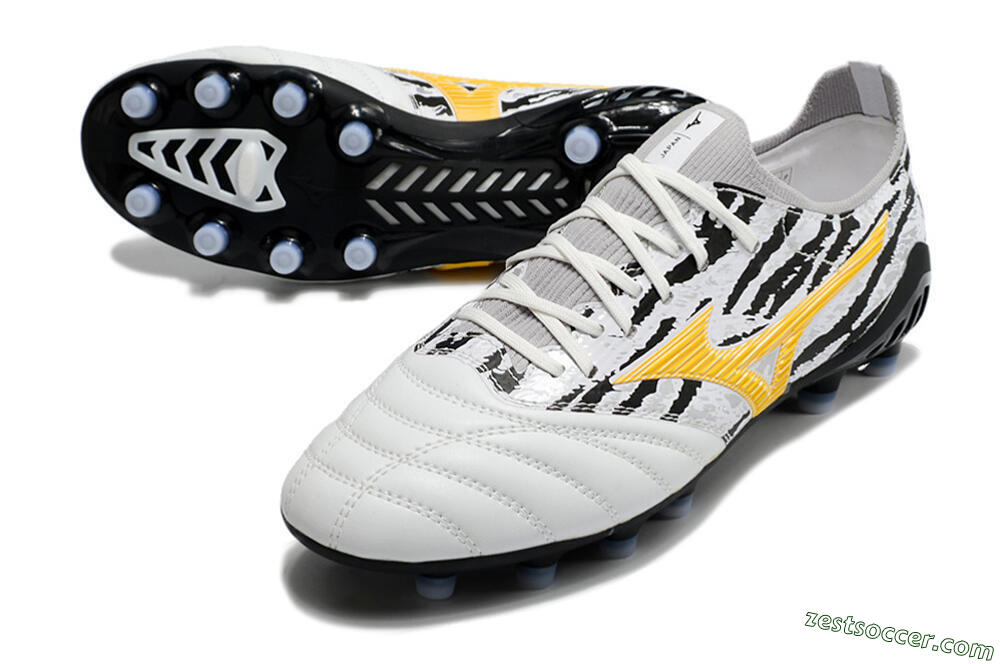 Mizuno Morelia Neo 3 Made in Japan FG Low-Tops Soccer Cleats - White/Black/Yellow 3