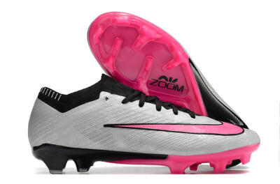 Nike Mercurial Vapor 15 Elite FG Low-Tops Soccer Cleats - Silver/Black/Pink
