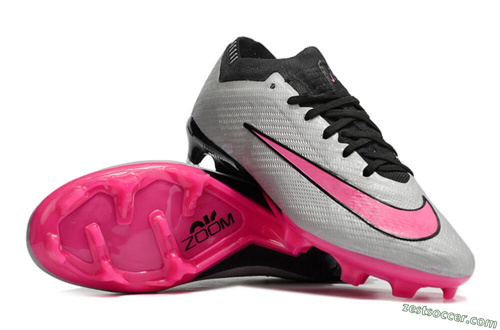 Nike Mercurial Vapor 15 Elite FG Low-Tops Soccer Cleats - Silver/Black/Pink 3