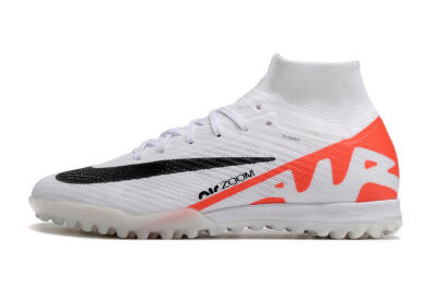 Nike Air Zoom Mercurial Superfly 9 Elite TF High-Tops Soccer Shoes - White/Black/Red