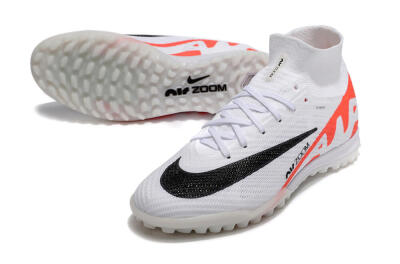 Nike Air Zoom Mercurial Superfly 9 Elite TF High-Tops Soccer Shoes - White/Black/Red