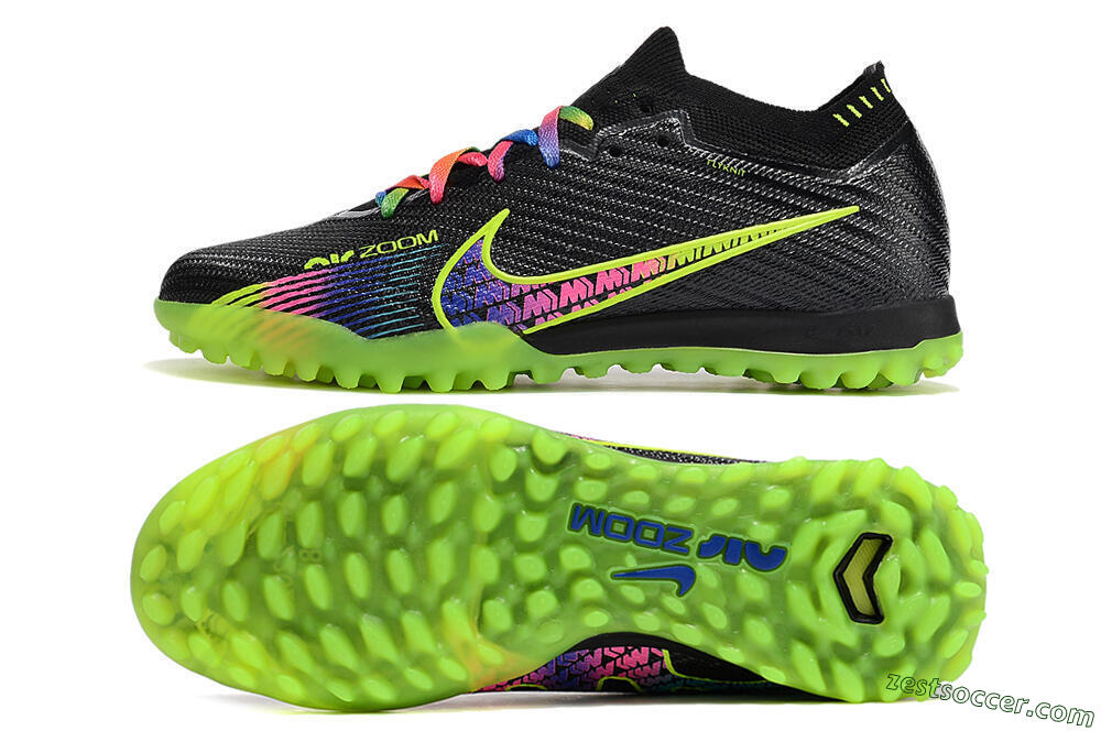 Nike Air Zoom Mercurial Vapor 15 Elite TF Low-Tops Soccer Shoes - Black/Green/Pink 1